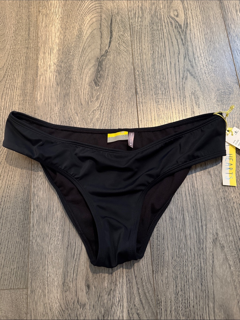 La Hearts Black Bikini Bottom